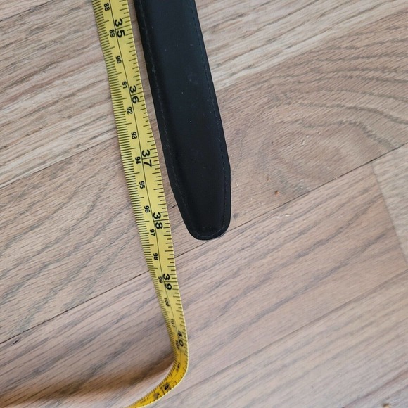 Vintage Leather Shop womens Lg 38.5" Genuine Snakeskin Belt Gold Buckle Black - Picture 10 of 10